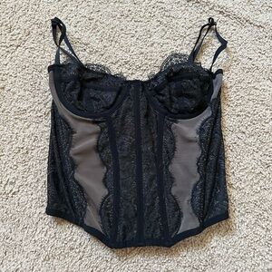 Urban Outfitters Black Lace Corset Top